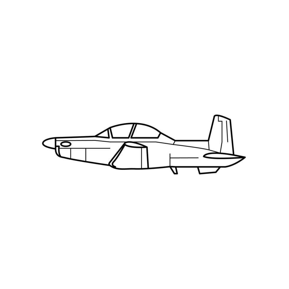 icône d'avion d'entraînement à hélice militaire vecteur