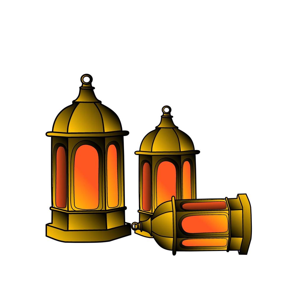 une lanterne à bougie vectorielle en noir et jaune sur fond blanc vecteur