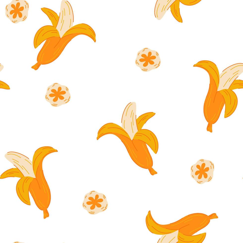 modèle sans couture de banane. fond de fruits d'été doux. parfait pour le textile, le papier peint et le scrapbooking. illustration de dessin animé de vecteur