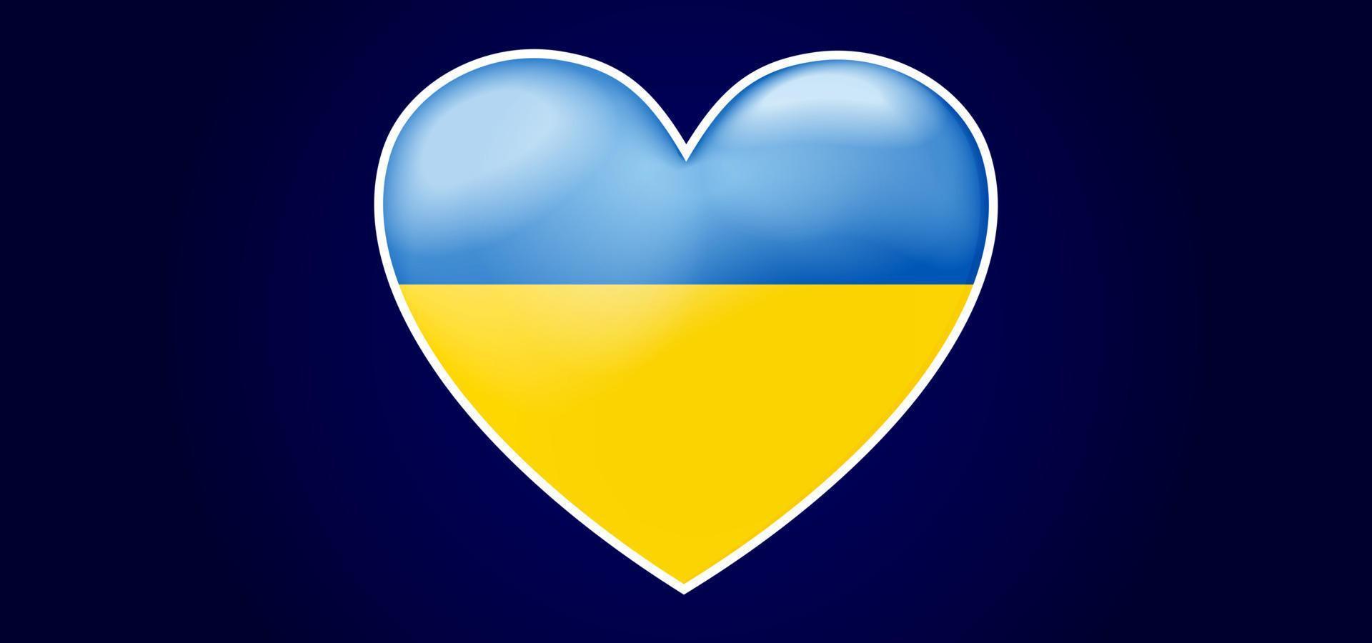 fond de vecteur avec le thème de l'ukraine. symbole de coeur avec bleu et jaune. vecteur modifiable