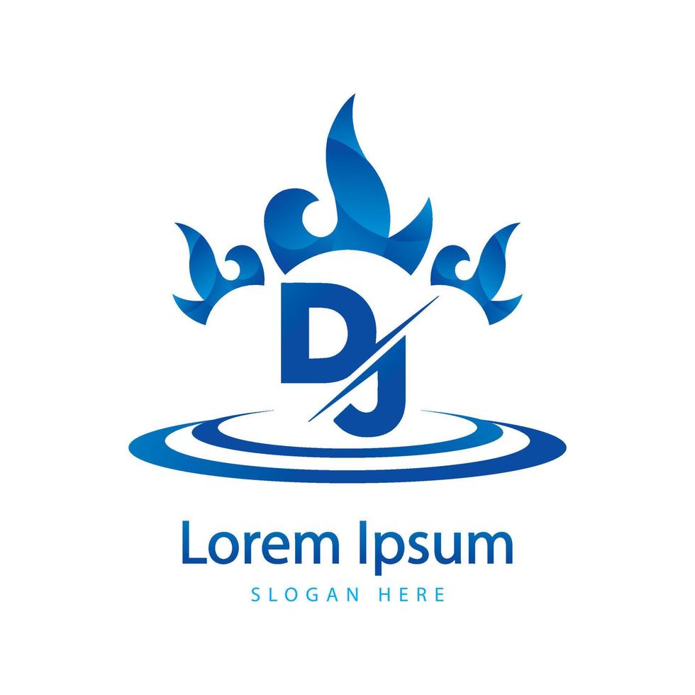 création de logo de lettre dj. créatif moderne dj lettres icône illustration vecteur