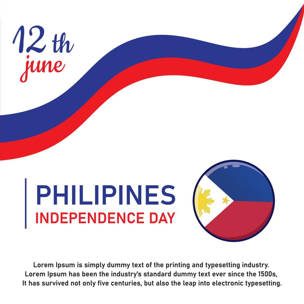 conception d'illustration de la fête de l'indépendance des philippines vecteur