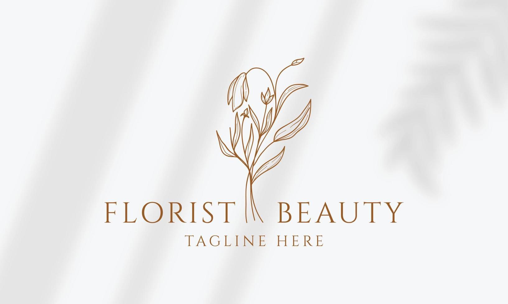 logo dessiné à la main d'élément floral botanique avec fleur et feuilles sauvages. logo pour spa et salon de beauté, boutique, magasin bio, mariage, designer floral, intérieur, photographie, cosmétique. vecteur