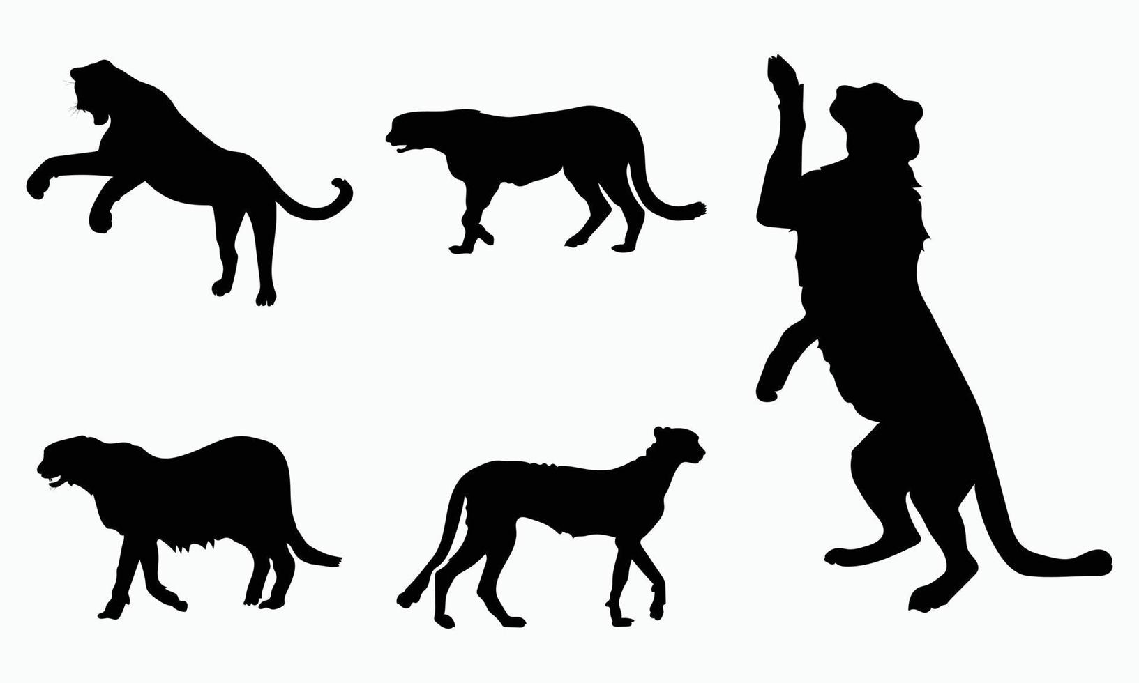 collection de jeu de silhouette de guépard isoler sur illustration vectorielle fond blanc vecteur