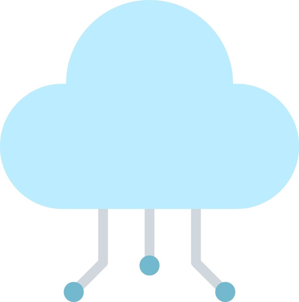 icône de couleur plate de distribution de données cloud vecteur
