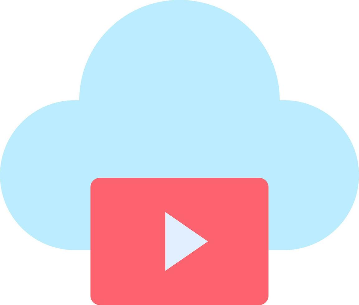 vidéos sur l'icône de couleur plate nuage vecteur