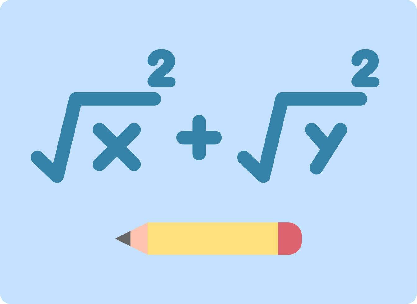 résolution de l'icône de couleur plate de formule vecteur