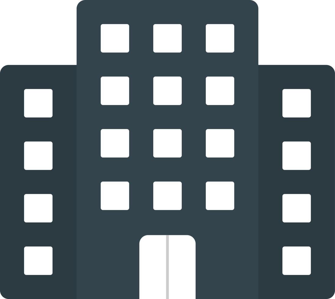 icône de couleur plate immeuble de bureaux vecteur
