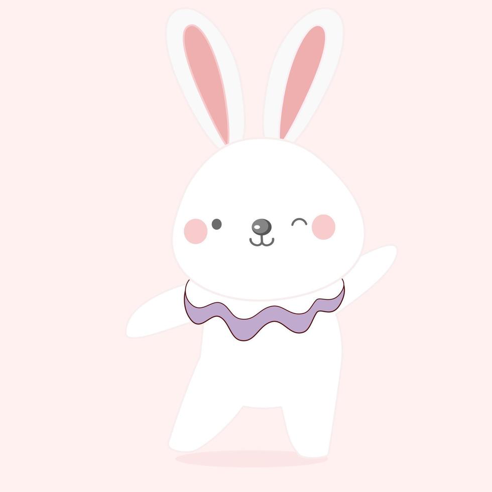 personnage de dessin animé mignon lapin de pâques. vecteur