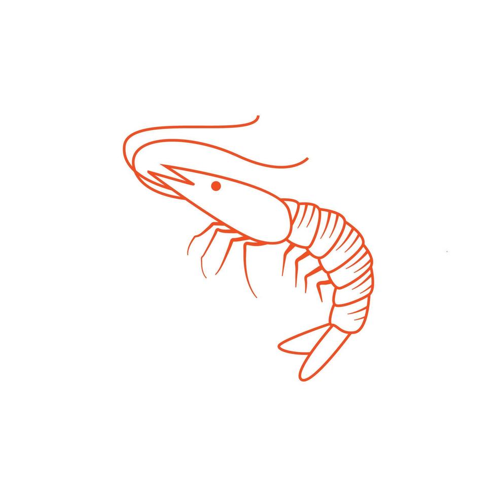 vecteur de modèle de conception d'icône de logo de crevettes