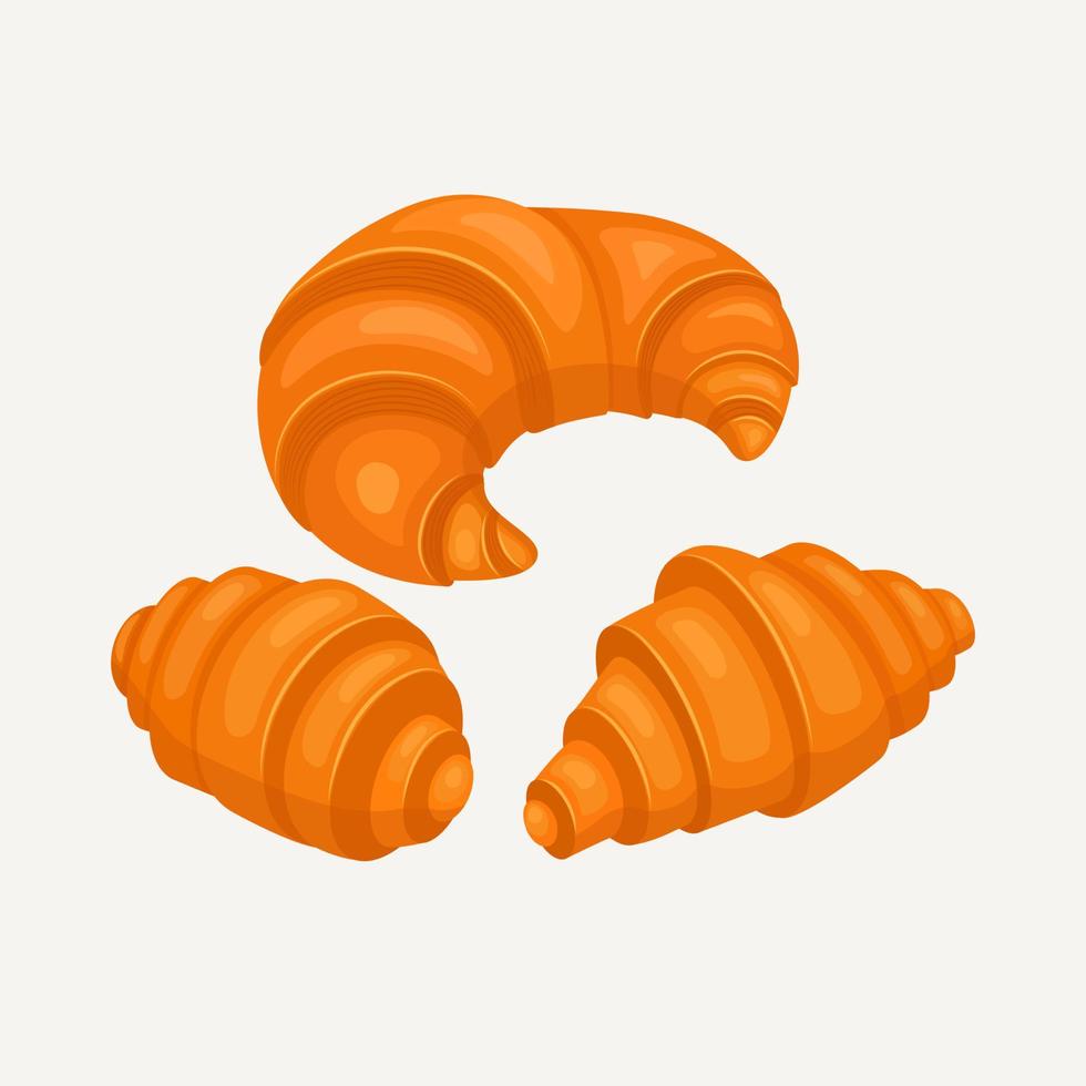 icône de croissant pour la boulangerie ou la conception de produits alimentaires. petit déjeuner français. illustration vectorielle vecteur