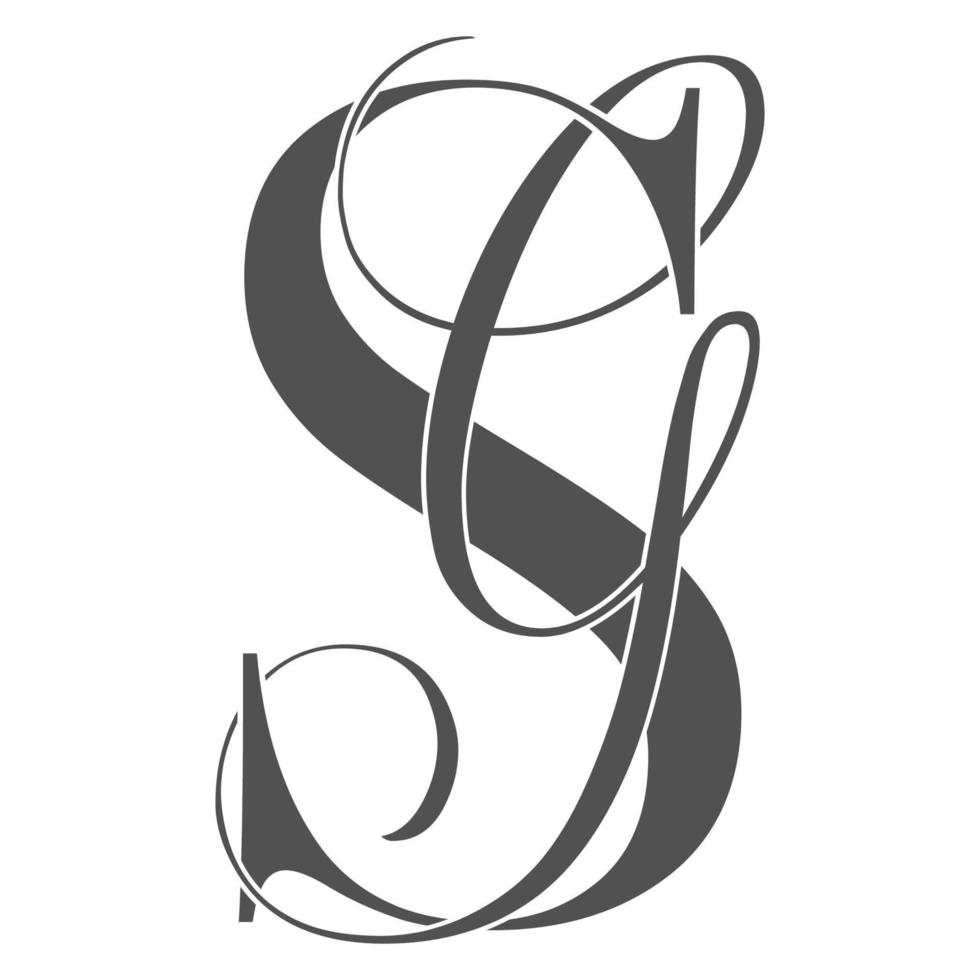sg, gs, logo monogramme. icône de signature calligraphique. monogramme de logo de mariage. symbole de monogramme moderne. logo de couple pour mariage vecteur