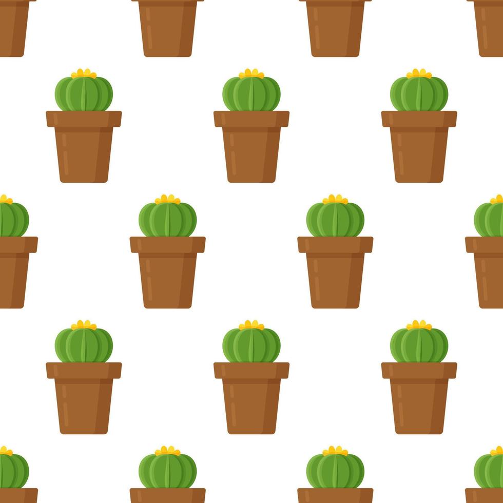 illustration vectorielle d'un motif de cactus ronds. vecteur