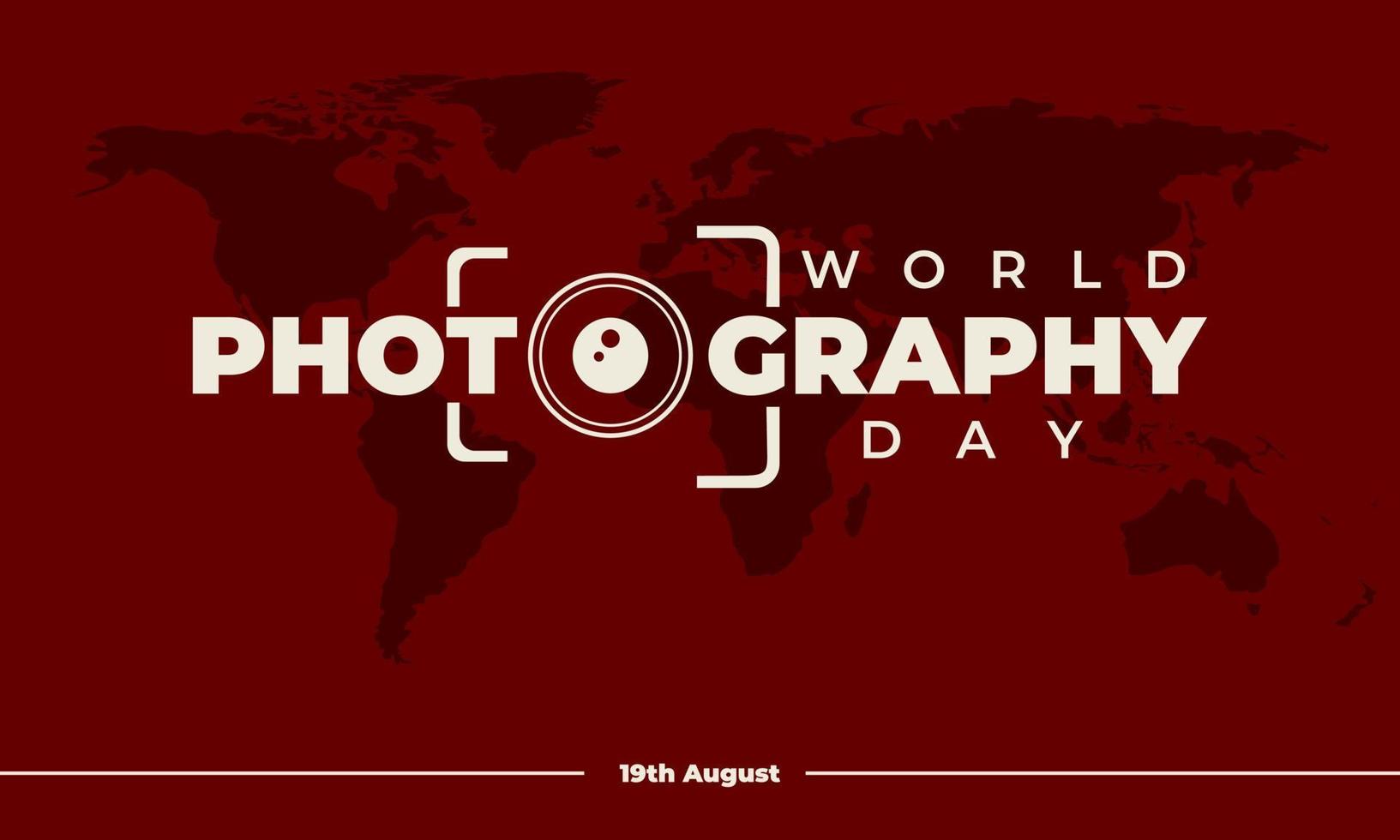 journée mondiale de la photographie, design parfait, illustration vectorielle et texte. vecteur