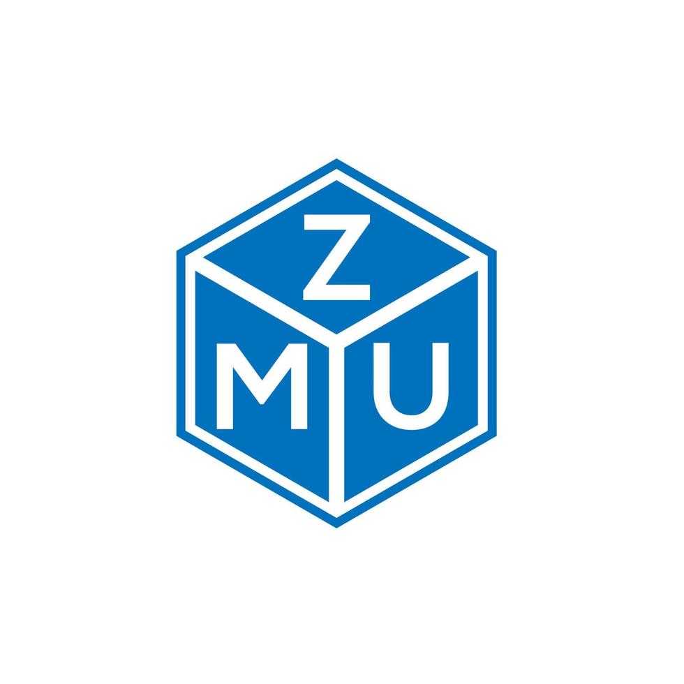 création de logo de lettre zmu sur fond blanc. concept de logo de lettre initiales créatives zmu. conception de lettre zmu. vecteur