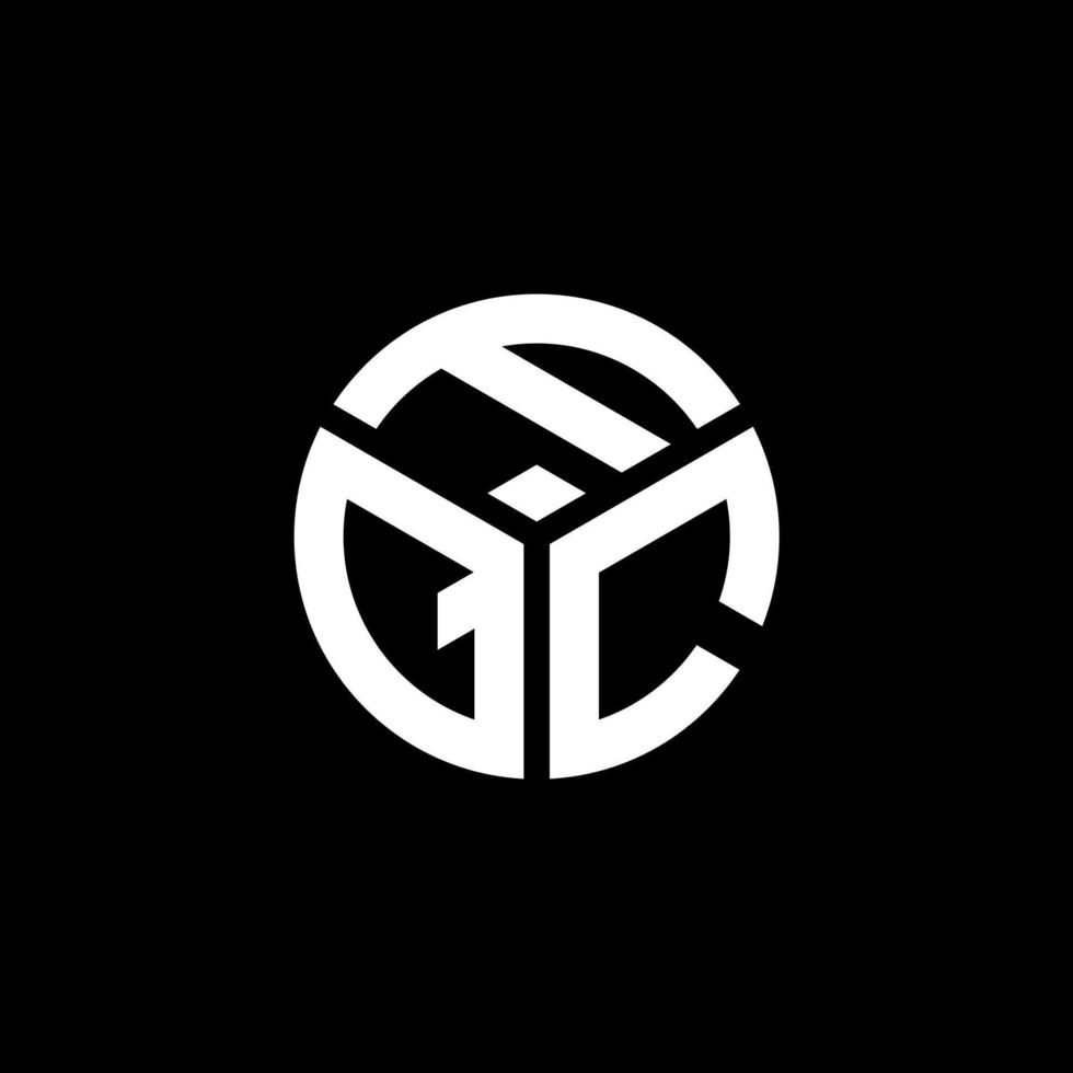 création de logo de lettre fqc sur fond noir. concept de logo de lettre initiales créatives fqc. conception de lettre fqc. vecteur