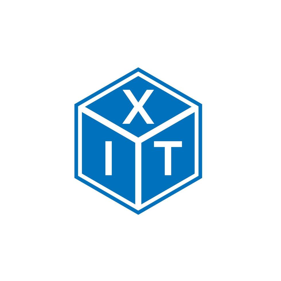 création de logo de lettre xit sur fond blanc. xit concept de logo de lettre initiales créatives. conception de lettre de sortie. vecteur