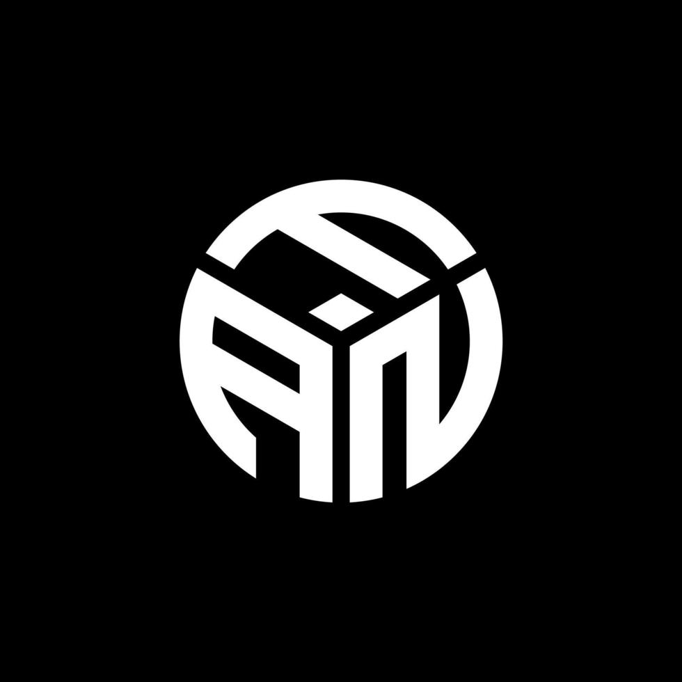 création de logo de lettre de ventilateur sur fond noir. fan créatif initiales lettre logo concept. conception de lettre de ventilateur. vecteur