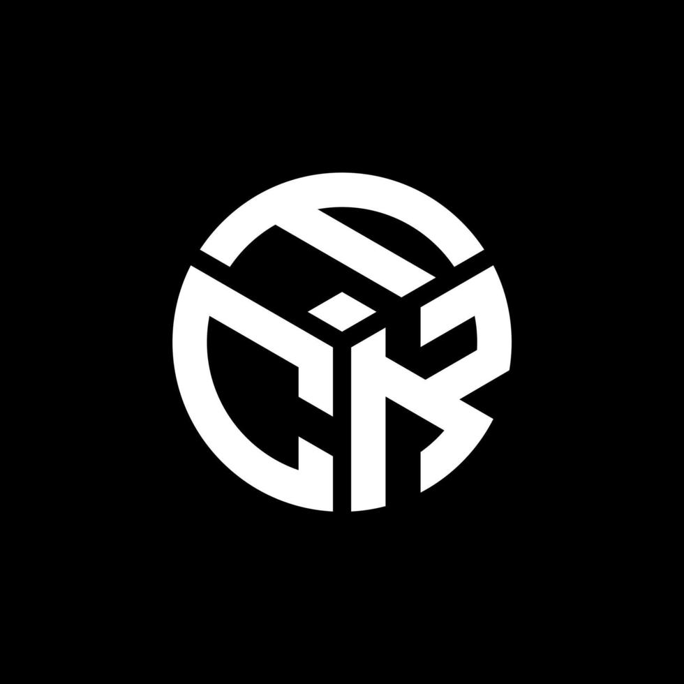 création de logo de lettre fck sur fond noir. concept de logo de lettre initiales créatives fck. conception de lettre fck. vecteur
