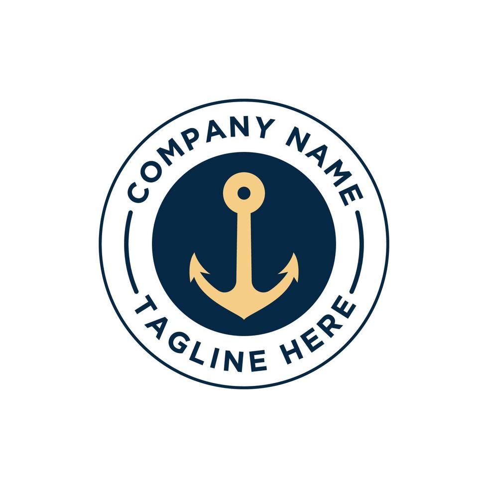 logo emblèmes rétro marins avec ancre vecteur