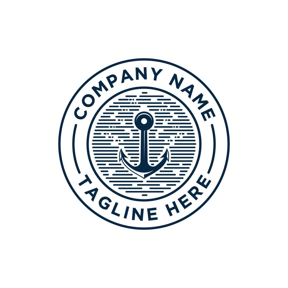 emblèmes rétro marins avec logo d'ancre vecteur