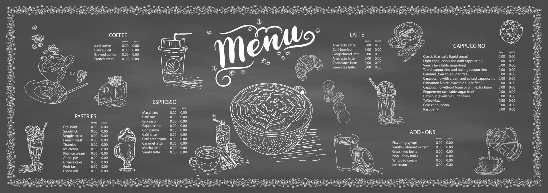 illustration de café pour modèle d'affiche ou de menu. vecteur