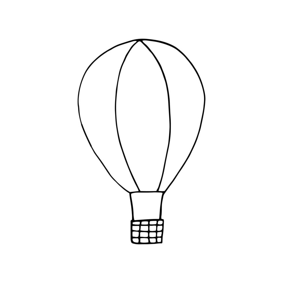 ballon. illustration dessinée à la main dans un style d'art en ligne doodle. monochrome, scandinave, minimalisme. icône autocollant vecteur