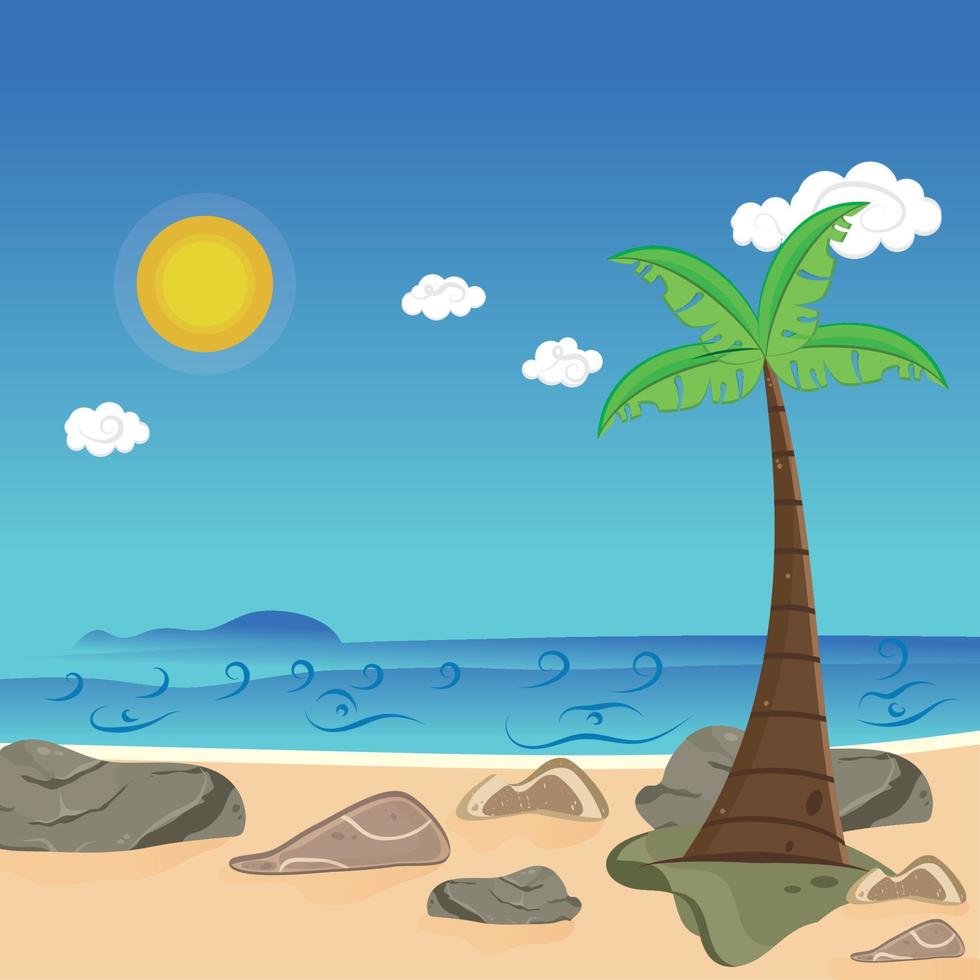 palmier sur la plage été vacances voyage paysage vecteur