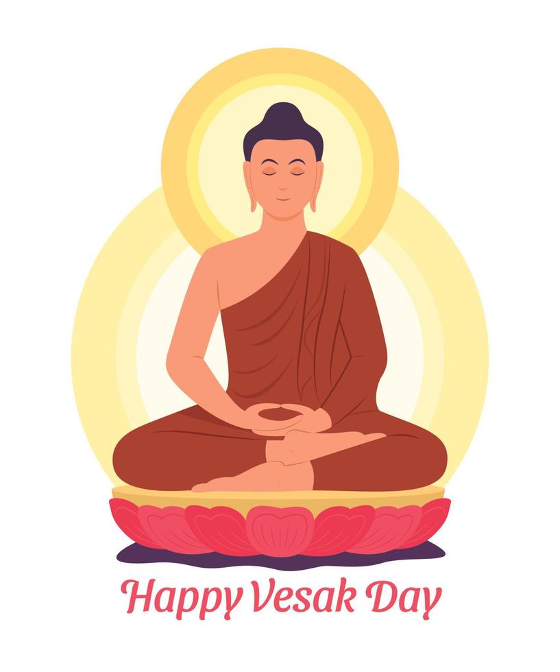 illustration de bouddha pour le jour du vesak. vecteur