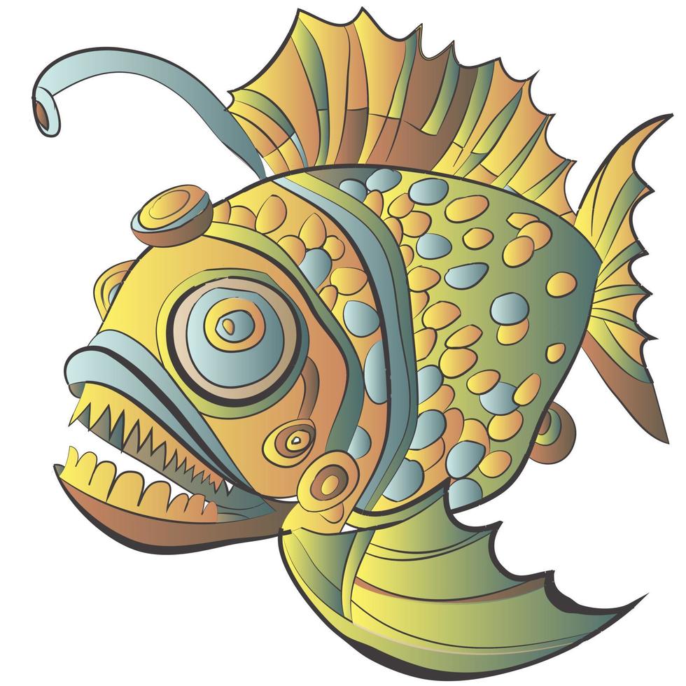 illustration de poisson pêcheur vecteur