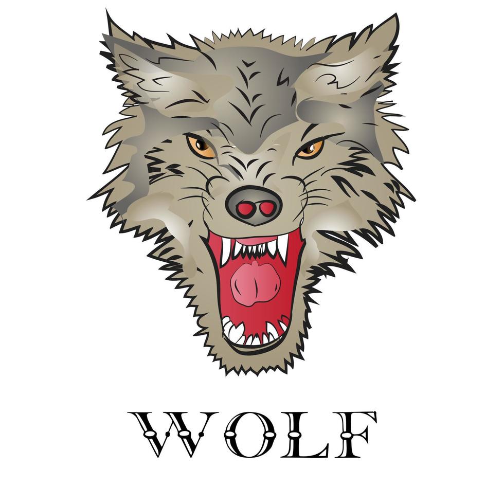 signe de logo de loup vecteur