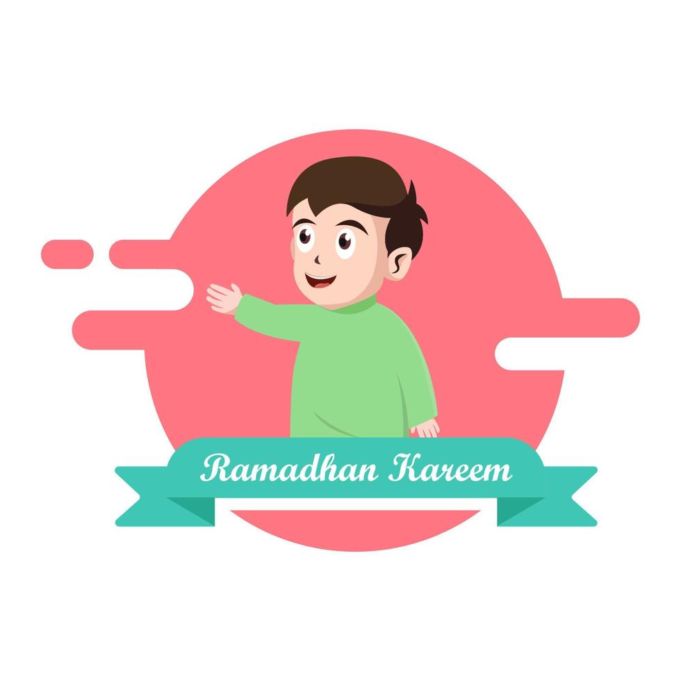 ramadan kareem salutation caractère vecteur premium