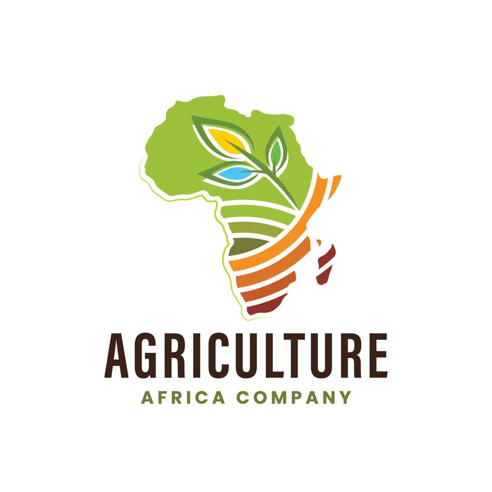 logo de l'industrie agricole de l'afrique, agriculture avec concept feuille et vert vecteur