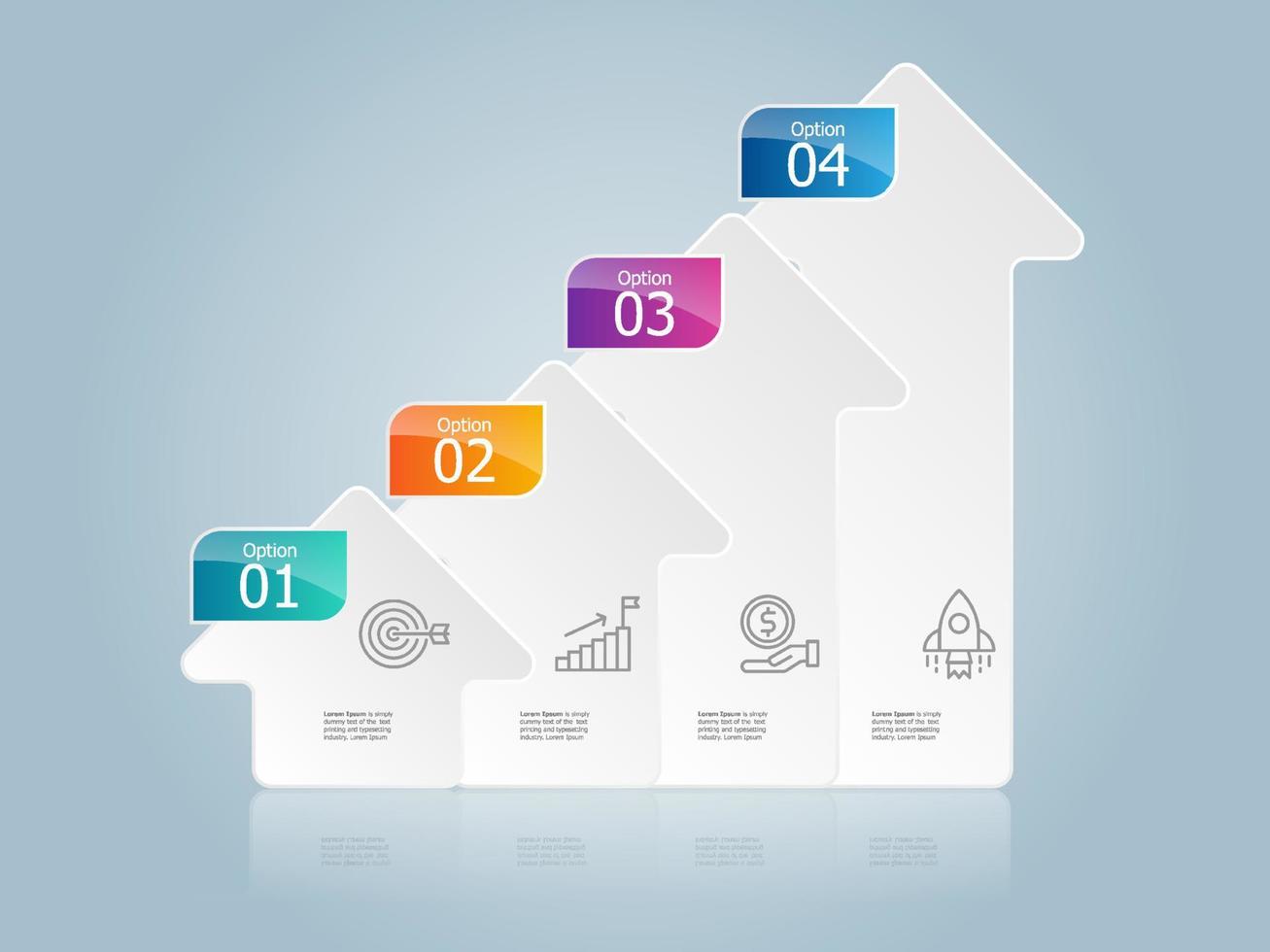 élément infographique de graphique de croissance de flèche abstraite vecteur