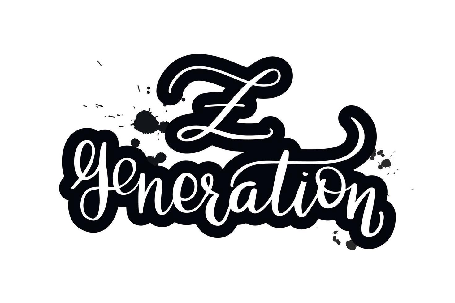 génération z de lettrage au pinceau manuscrit inspirant. illustration de calligraphie vectorielle isolée sur fond blanc. typographie pour bannières, badges, cartes postales, t-shirts, impressions, affiches. vecteur