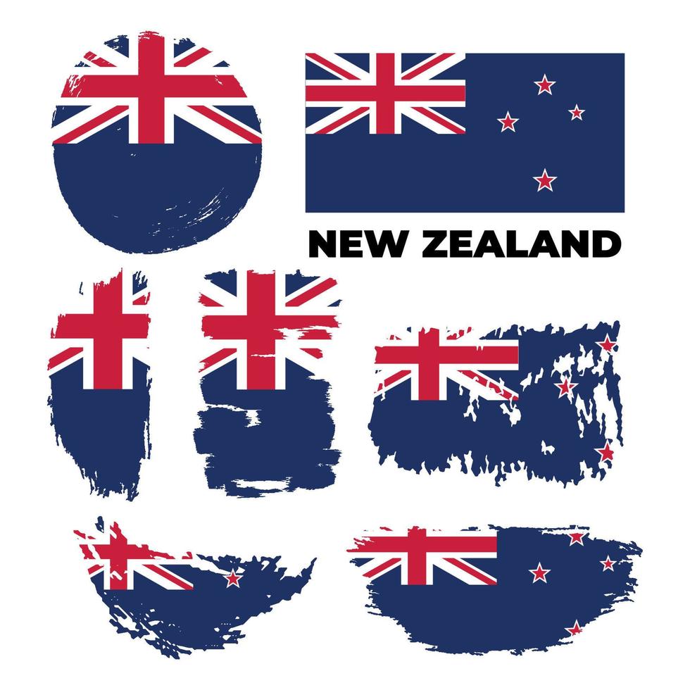 drapeau de la nouvelle-zélande avec effet de coups de pinceau, conception de modèle de drapeau de la nouvelle-zélande. vecteur eps 10. illustration vectorielle