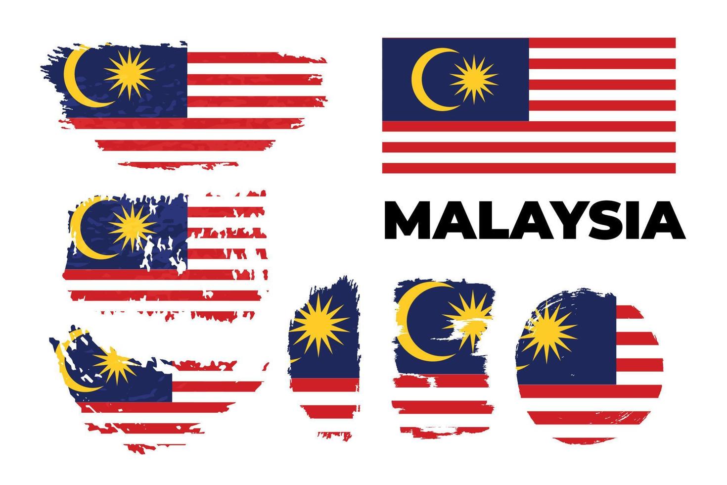 illustration vectorielle drapeau malaisie avec fond de coup de pinceau. illustration vectorielle vecteur