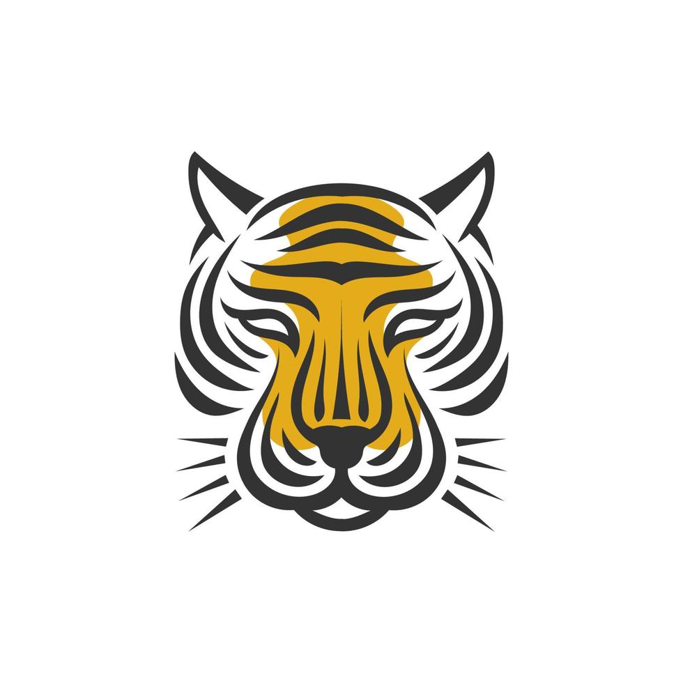 illustration d'image vectorielle de tête de tigre isolée sur fond blanc. adapté à l'icône, au logo, à l'arrière-plan utilisant le thème du tigre vecteur
