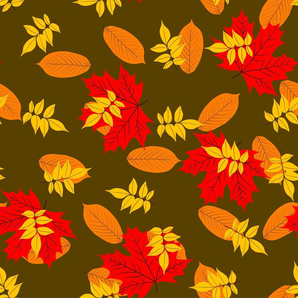 modèle sans couture de feuilles d'automne. illustration vectorielle. vecteur