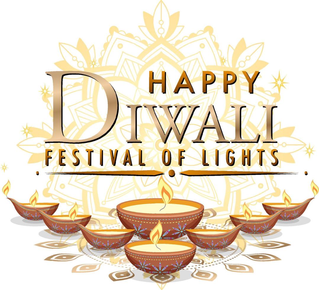 affiche du joyeux festival des lumières de diwali vecteur