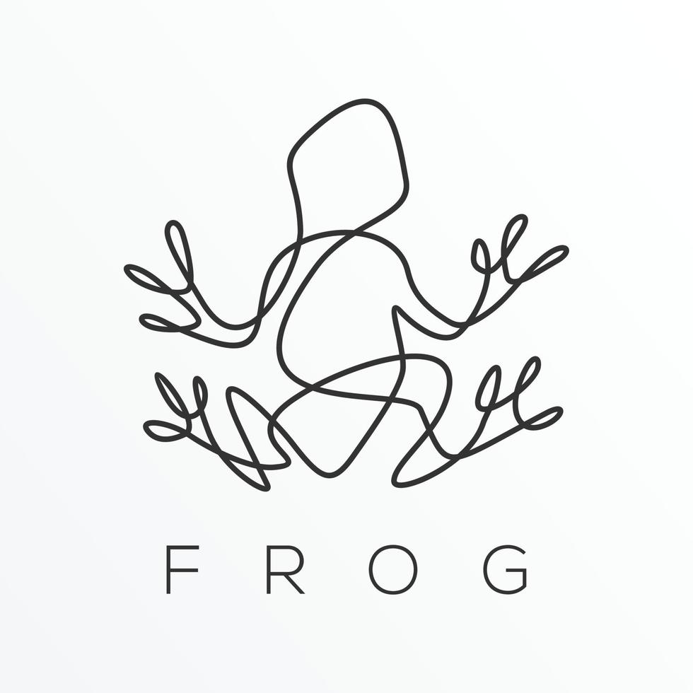 grenouille de contour abstrait, le symbole géométrique, élément de conception pour le logo, l'affiche, la carte, la bannière, l'emblème, le t-shirt. illustration vectorielle vecteur