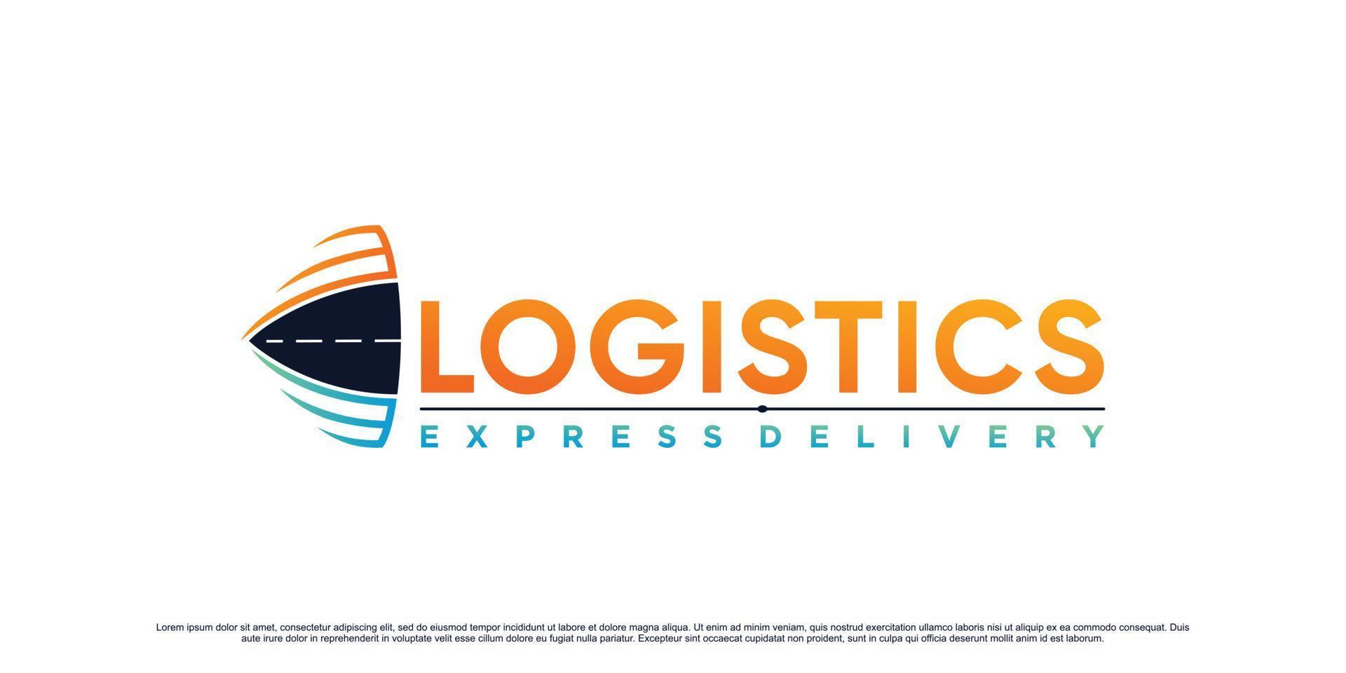 modèle de conception de logo logistique avec vecteur premium de concept unique