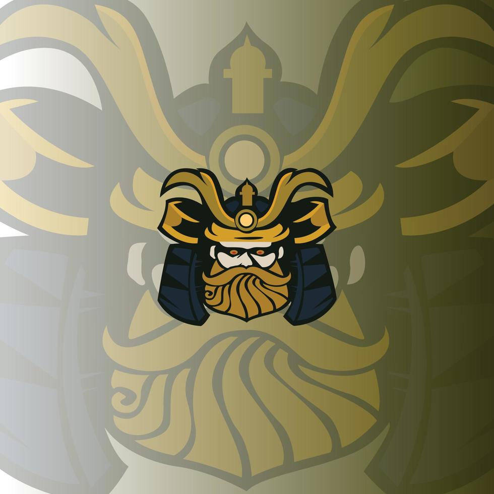 mascotte de logo d'illustration vectorielle de samouraï.eps vecteur