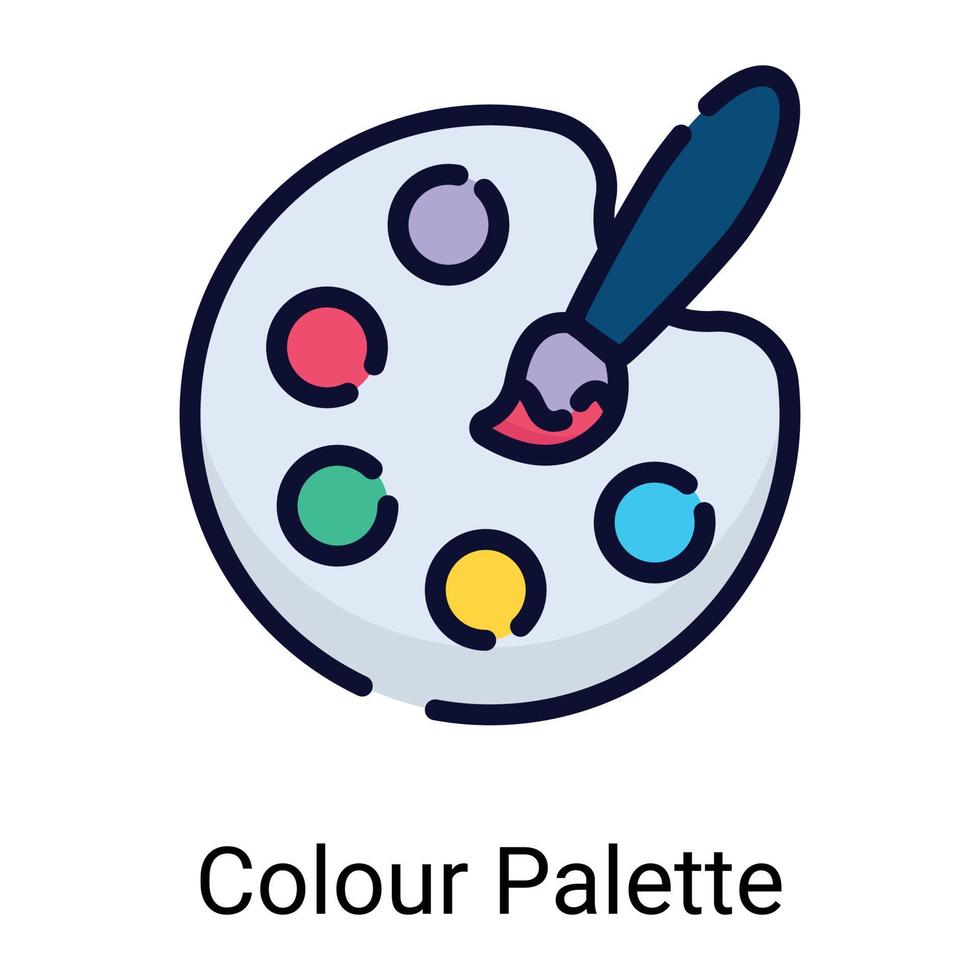 palette de couleurs icône de ligne de couleur isolée sur fond blanc vecteur