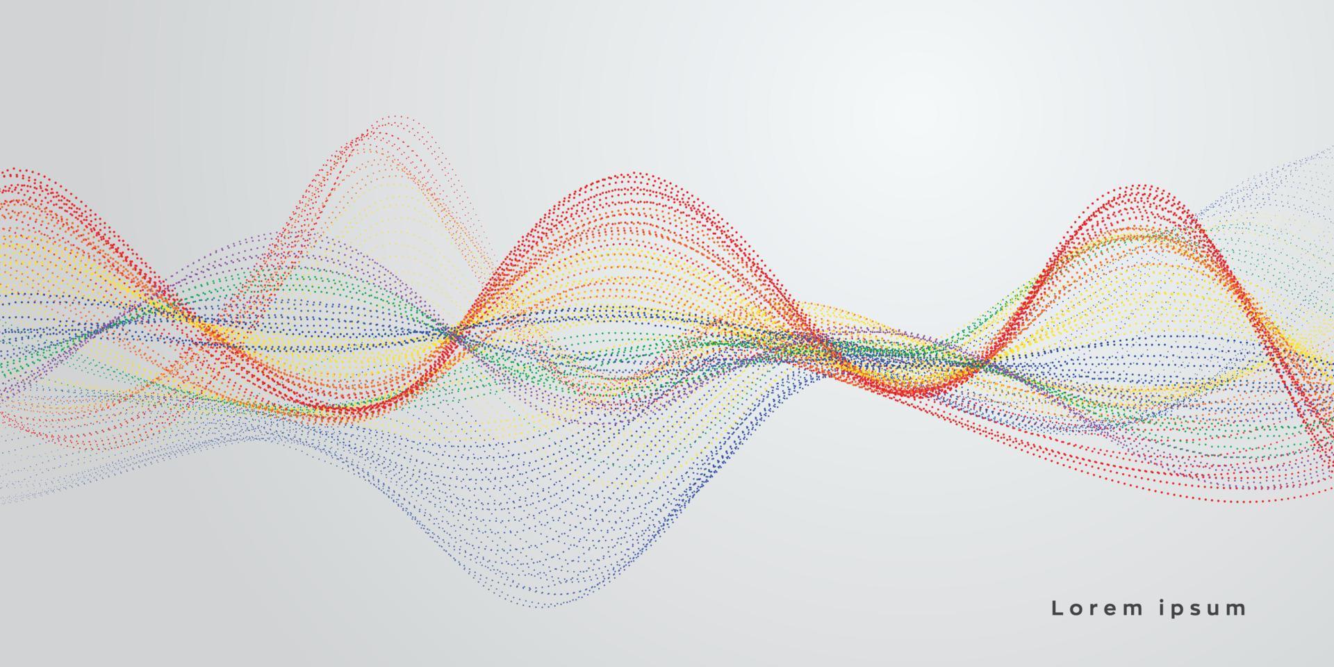 fond de vecteur avec vague de particules dynamiques colorées. arrière-plan abstrait de style technologie 3d.