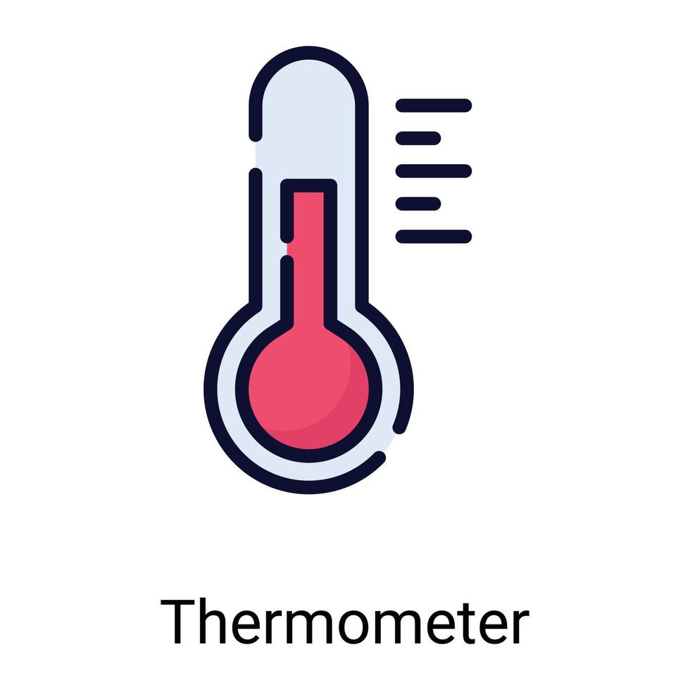 icône de ligne de couleur thermomètre isolé sur fond blanc vecteur