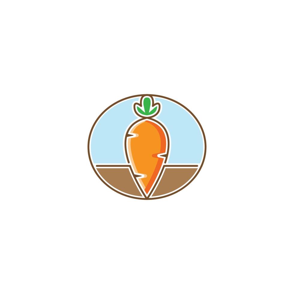 ferme de carottes. modèle d'icône de logo vectoriel