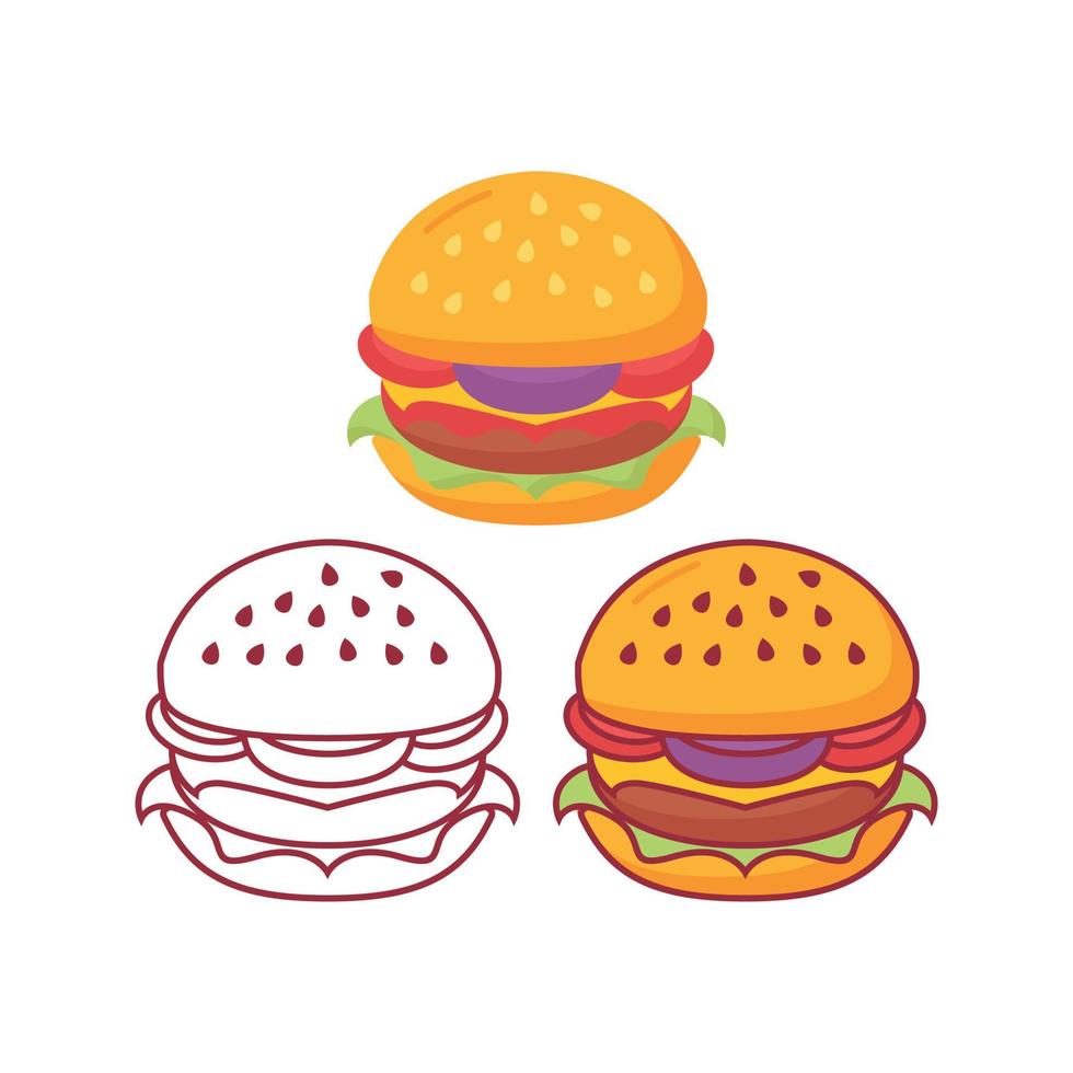illustration de hamburger. modèle d'icône de vecteur