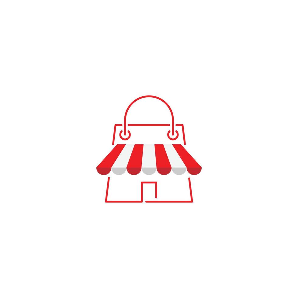 magasin, sac à provisions. modèle d'icône de logo vectoriel