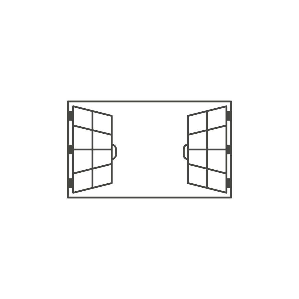 vue vierge de la fenêtre. illustration d'icône de contour de vecteur